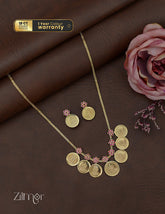 ZS1011922- Gold Tone Kaashu Pendant Necklace Earring Set 3-Zilmor